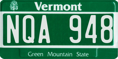 VT license plate NQA948