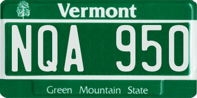 VT license plate NQA950