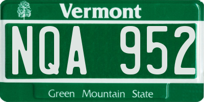 VT license plate NQA952
