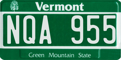 VT license plate NQA955