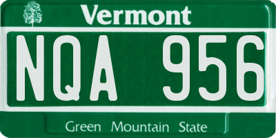 VT license plate NQA956