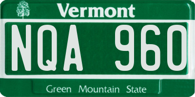 VT license plate NQA960