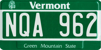 VT license plate NQA962