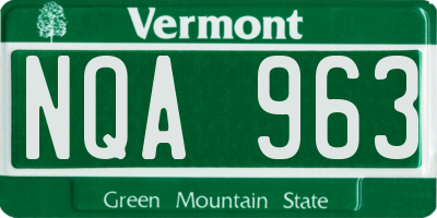VT license plate NQA963