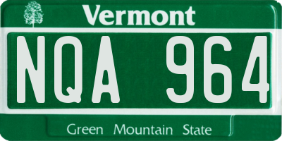 VT license plate NQA964