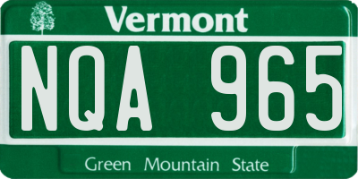 VT license plate NQA965