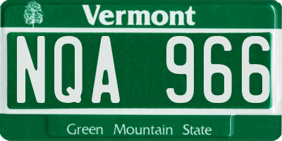 VT license plate NQA966