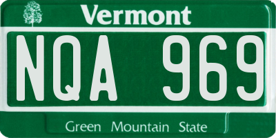 VT license plate NQA969