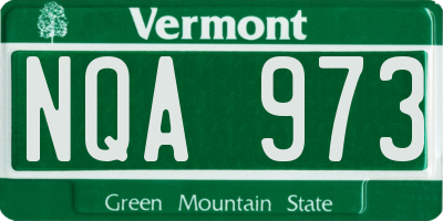 VT license plate NQA973