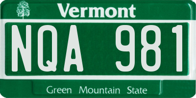 VT license plate NQA981