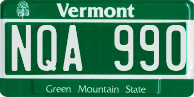 VT license plate NQA990