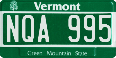 VT license plate NQA995