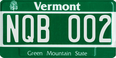 VT license plate NQB002