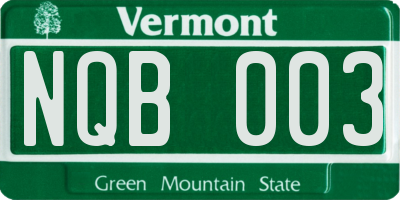 VT license plate NQB003