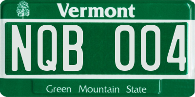 VT license plate NQB004
