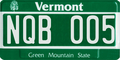 VT license plate NQB005