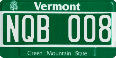 VT license plate NQB008