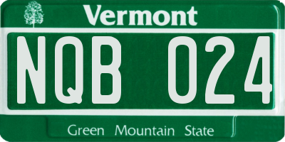 VT license plate NQB024