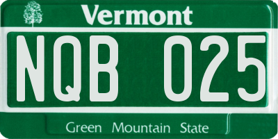 VT license plate NQB025