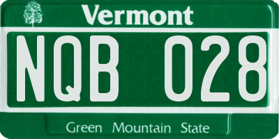 VT license plate NQB028