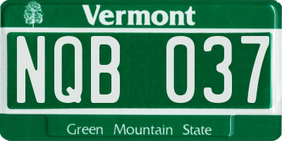 VT license plate NQB037