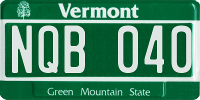 VT license plate NQB040