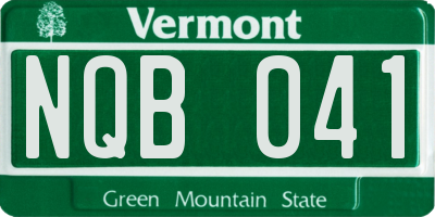 VT license plate NQB041