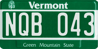 VT license plate NQB043