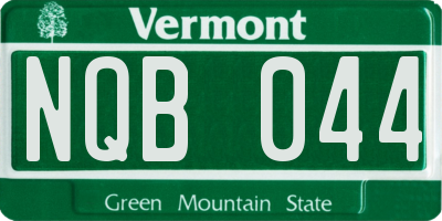 VT license plate NQB044