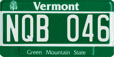 VT license plate NQB046