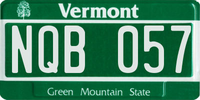 VT license plate NQB057