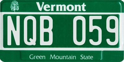 VT license plate NQB059