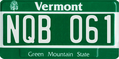 VT license plate NQB061