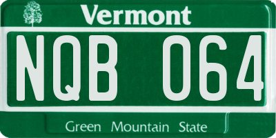 VT license plate NQB064