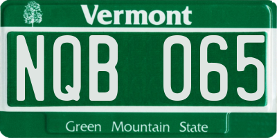 VT license plate NQB065
