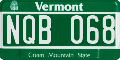VT license plate NQB068