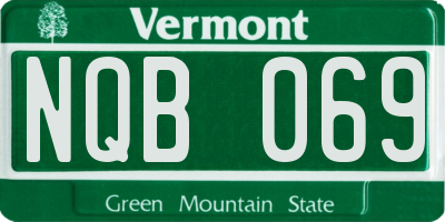 VT license plate NQB069