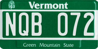 VT license plate NQB072