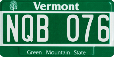 VT license plate NQB076