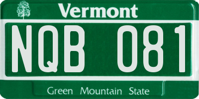 VT license plate NQB081