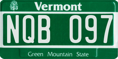VT license plate NQB097