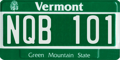 VT license plate NQB101