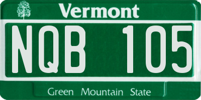 VT license plate NQB105