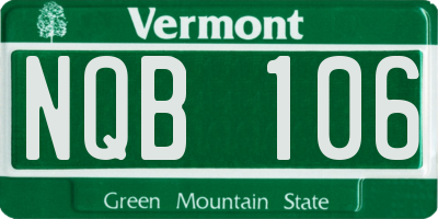 VT license plate NQB106