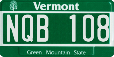 VT license plate NQB108