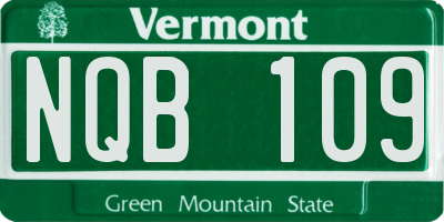VT license plate NQB109