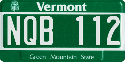 VT license plate NQB112