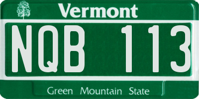VT license plate NQB113