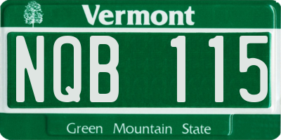 VT license plate NQB115