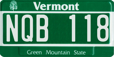 VT license plate NQB118
